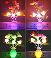 Warmstor 4-Pack Peony Jasmine Flower Mushroom Plug in LED Night Light Auto Dusk to Dawn Sensor for Kid Adult Bedroom,Living Room,Bathroom,Kitchen,Hallway