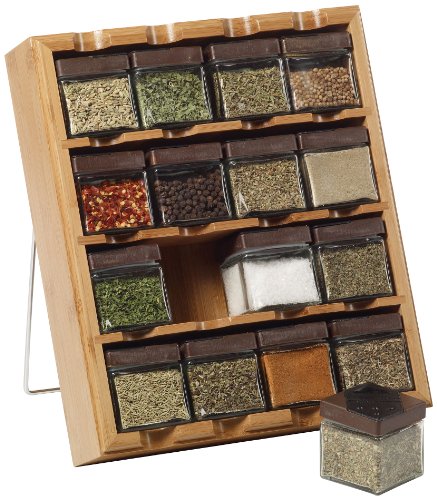 Kamenstein Bamboo Inspirations 16 Cube Spice Rack with Free Spice