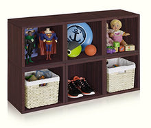 Load image into Gallery viewer, Way Basics 11.2 L x 13.4 W x 12.8 H Eco Stackable Storage Cube and Cubby Organizer, Espresso Wood Grain (Tool-Free Assembly and Uniquely Crafted from Sustainable Non Toxic zBoard paperboard)
