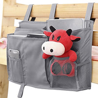 8 Pockets Durable Oxford Multifunctional Bedside Tidy Organizer Car Chair Arm Rest Desk Slipcovers Storage Bag TV Remote Controller Holder Baby Doll Toys Diaper Magzine Book Cellphone Pouch Case Grey