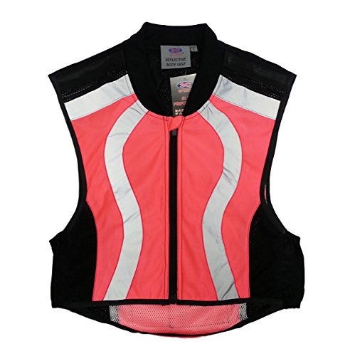 3C Products SRBV-3600, Outdoor Night-Vision Safety Reflective Body Vest, Mesh, Zipper, Pocket, Neon Pink,XL