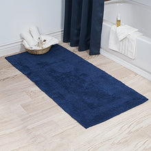 Load image into Gallery viewer, Cotton Bath Mat- Plush 100 Percent Cotton 24x60 Long Bathroom Runner- Reversible, Soft, Absorbent, and Machine Washable Rug by Lavish Home (Navy)
