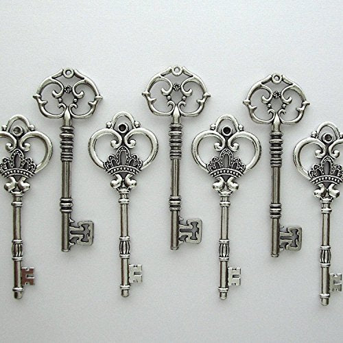 20PCS Assorted Large Vintage Skeleton Keys (2 Styles) - 3 1/4