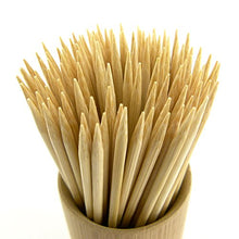 Load image into Gallery viewer, BambooMN Brand - Premium Round Sharp Point Bamboo Skewers 10.8&quot; X 3mm - 10,000pcs
