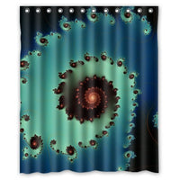 FUNNY KIDS' HOME Creative Fractal Seashell Spiral - Fashion Personalized Bathroom Shower Curtain Waterproof Polyester Fabric 60(w) x72(h) Rings Included