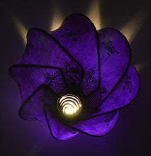 Load image into Gallery viewer, Henna Lamps &amp; Sconces Handmade Henna Moroccan Leather Lamp Purple
