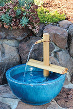 Load image into Gallery viewer, Bamboo Accents Water Fountain with Pump for Patio, Indoor/Outdoor, Adjustable 12-Inch Half-Round Flat Base, Smooth Split-Resistant Bamboo to Create Your Own Zen Fountain
