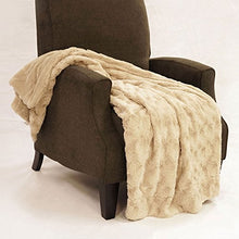 Load image into Gallery viewer, Home Soft Things Swirl Faux Fur Throw Blanket, 50&quot; x 60&quot;, Natural
