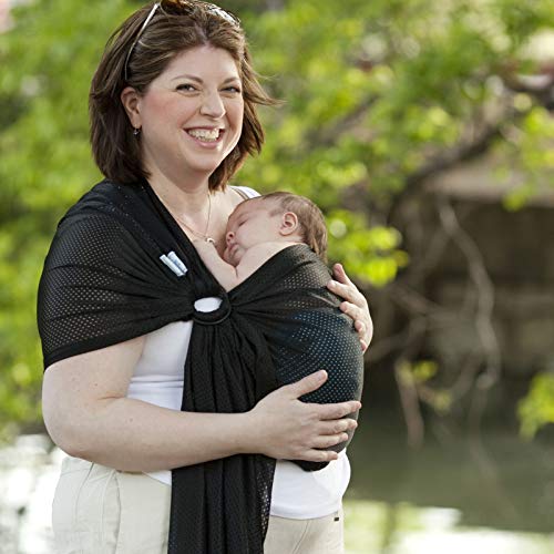 Beachfront Baby - Versatile Water & Warm Weather Ring Sling Baby Carrier | Made in USA with Safety Tested Fabric & Aluminum Rings | Lightweight, Quick Dry & Breathable (Midnight Sky, One Size)