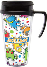 Load image into Gallery viewer, Dinosaur Print Acrylic Travel Mug with Handle (Personalized)

