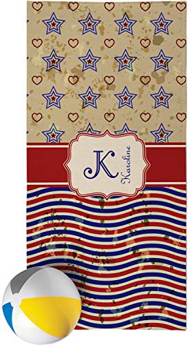 RNK Shops Vintage Stars & Stripes Beach Towel (Personalized)
