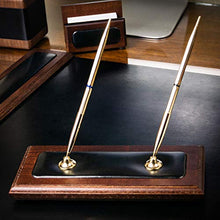 Load image into Gallery viewer, Dacasso Walnut and Leather Double Pen Stand
