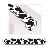 Club Pack of 12 Western Farm Black and White Cow Table Runner 6'