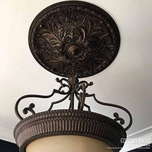 Load image into Gallery viewer, Ekena Millwork CM15BA2 Baltimore Ceiling Medallion, 15 3/8&quot;OD x 4 1/4&quot;ID x 1 1/2&quot;P (Fits Canopies up to 5 1/2&quot;), Factory Primed, Split
