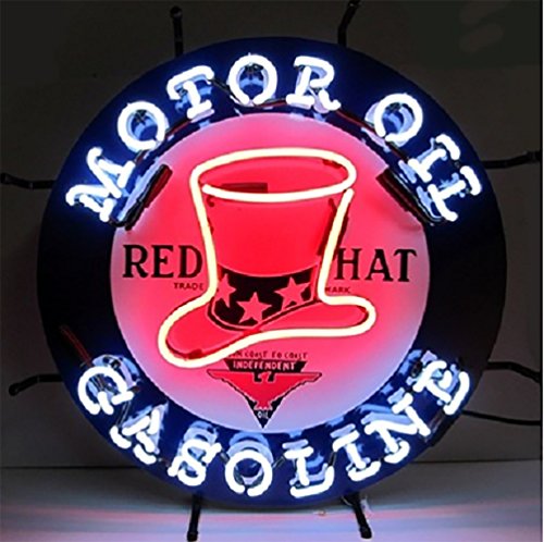 Neonetics 5GSRHT Red Hat Gasoline Neon Sign