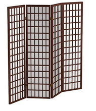 Load image into Gallery viewer, Oriental Furniture 6 ft. Tall Window Pane Shoji Screen - Walnut - 4 Panels
