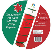 Load image into Gallery viewer, nGenius Hanging Pop Open Gift Wrap Storage Organizer - Large Size, for Rolls up to 40in
