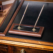 Load image into Gallery viewer, Dacasso Walnut and Leather Double Pen Stand
