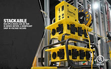 Load image into Gallery viewer, Southwire 019703R02 19703R02 Distribution Featuring 6 Straight Blade 1 Twist-Lock 30 Receptacle A Stackable, Portable Power Distributor Box for 50 amp, 125/250 Volt, 12,000 Watt, Yellow
