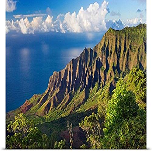 GREATBIGCANVAS Entitled Hawaii, Kauai, Na Pali Coast, Kalalau Valley, View from Kokee State Park Poster Print, 60