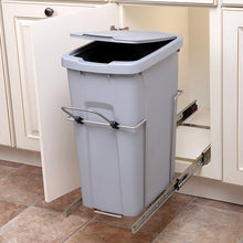Load image into Gallery viewer, Soft Close, Bottom Mount Waste Bins with Handle, Similar To # Febsc10 1 35Wh 35 Qt (1) White 9-3/8&quot; W X 20-1/8&quot; D X 18-13/16&quot; H Ch
