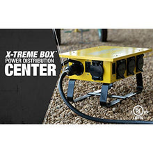 Load image into Gallery viewer, Southwire 019703R02 19703R02 Distribution Featuring 6 Straight Blade 1 Twist-Lock 30 Receptacle A Stackable, Portable Power Distributor Box for 50 amp, 125/250 Volt, 12,000 Watt, Yellow
