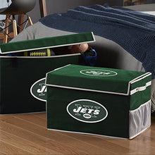 Load image into Gallery viewer, Franklin Sports New York Jets NFL Folding Storage Footlocker Bins - Official NFL Team Storage Organizers - Collapsible Containers - Large
