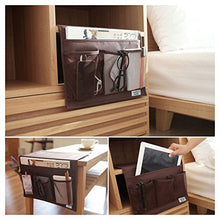 Load image into Gallery viewer, 4 Pockets Tidy Bedside Caddy Organizer Hanging Storage Mattress Armrest Chair Desk TV Remote Controller Holder Bag Table Cabinet Magzine Book Cellphone iPad Pouch for Dorm Bedroom
