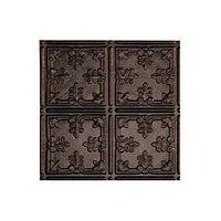 FASDE Traditional Style/Pattern 10 Decorative Vinyl Glue Up Ceiling Panel in Smoked Pewter (12X12 Inch Sample)