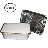 TigerChef Durable Aluminum Oblong Foil Pan Containers with Board Lids, 5 Pound Capacity, 9.63