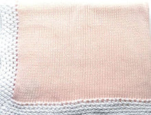Load image into Gallery viewer, Knitted Crochet Finished Pink Cotton Baby Blanket Trimmed White Cotton
