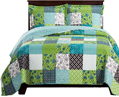 Royal Hotel Rebekah Queen Size, Over-Sized Coverlet 7pc Bedding Set, Luxury Microfiber Printed Quilt