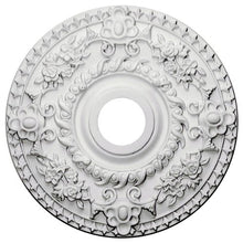Load image into Gallery viewer, Ekena Millwork CM18RO Rose Ceiling Medallion, 18&quot;OD x 3 1/2&quot;ID x 1 1/2&quot;P (Fits Canopies up to 7 1/4&quot;), Factory Primed
