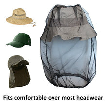 Load image into Gallery viewer, Mosquito Head Nets Gnat Repellant Head Netting for No See Ums Insects Bugs Gnats Biting Midges from Any Outdoor Activities, Works Over Most Hats Comes with Free Stock Pouches (3pcs, Black)
