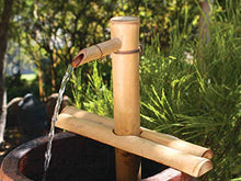 Load image into Gallery viewer, Bamboo Accents Water Fountain with Pump for Patio, Indoor/Outdoor, Adjustable 12-Inch Half-Round Flat Base, Smooth Split-Resistant Bamboo to Create Your Own Zen Fountain
