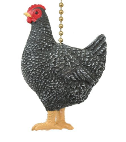 Speckled Black Chicken Fan Pull Decorative Light Chain