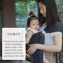 Load image into Gallery viewer, Vlokup Baby Water Ring Sling Carrier | Lightweight Breathable Mesh Baby Wrap for Infant, Newborn, Kids and Toddlers | Perfect for Summer, Swimming, Pool, Beach | Great for Dad Too Grey

