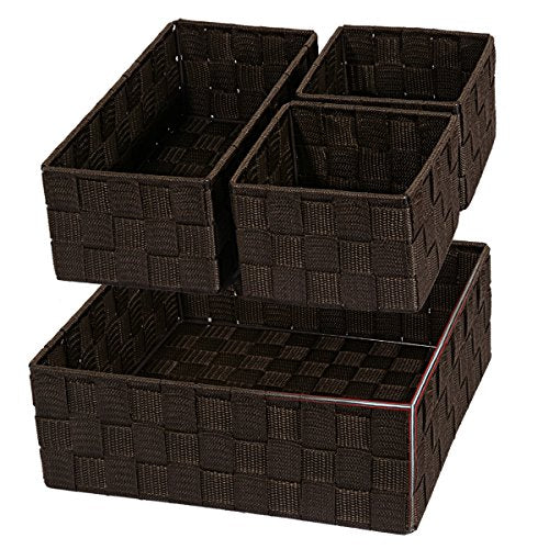 Woven Storage Drawer Closet Dresser Organizer Bins Basket For Nursery, Office, Home Dã©Cor, Shelf Ca