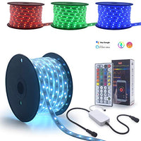 90 Feet Waterproof 24 Volts LED RGB Strip Lights Smart WiFi App Controller Works with Alexa Music SYNC Under Cabinet Crown Molding Ambient Colors Changing & Outdoor Rooftop Railings Patio Rope Lights