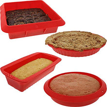 Load image into Gallery viewer, Juvale Nonstick Silicone Bakeware Baking Molds (4 Piece Set), Red
