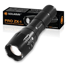Load image into Gallery viewer, Solaray Handheld LED Tactical Flashlight  Professional Series ZX-1 - Bright High Lumen Flashlight - 5 Light Modes, Adjustable Zoom, Water Resistant - Perfect for Camping Fishing Emergency
