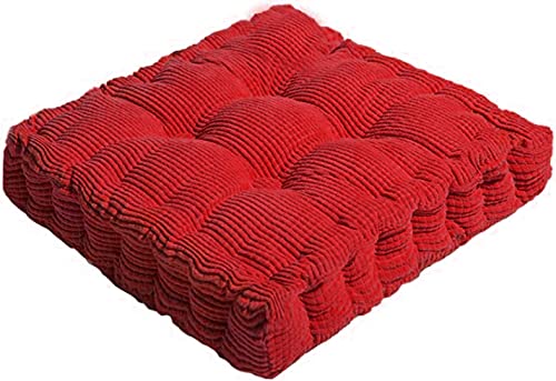 ChezMax Chair Cushions Large Outdoor Indoor Seat Cushion Thickened Bench Mat Durable Floor Pillow Winter Chair Pads for Bedroom Balcony Car Office Patio Sofa Travel Red Square 20