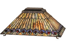 Load image into Gallery viewer, Meyda Lighting 21099 16&quot;L Tiffany Jeweled Peacock Oblong Shade
