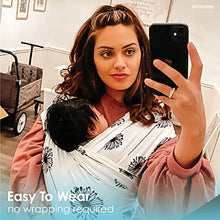 Load image into Gallery viewer, Baby K&#39;tan Print Baby Wrap Infant Carrier for Newborn to Toddler (8-35lb) - Pre-Wrapped Cloth Holder for Babywearing  Breathable Stretchy Sling, Dandelion, XS (W Dress 2-4 / M Jacket up to 36)
