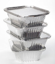Load image into Gallery viewer, TigerChef TC-20452 Durable Aluminum Oblong Foil Pan Containers, 1 Pound Capacity, 5.56&quot; x 4.56&quot; x 1.63&quot; Size (Pack of 50)
