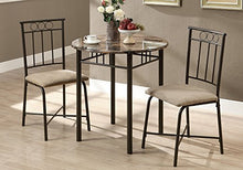Load image into Gallery viewer, Monarch Specialties Bronze Metal and Cappuccino Marble Bistro Dining Set, 3-Piece
