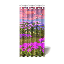 Load image into Gallery viewer, CTIGERS Flower Shower Curtain for Kids Beautiful Lavenders Polyester Fabric Bathroom Decoration 36 x 72 Inch
