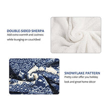 Load image into Gallery viewer, Christmas Throw Sherpa Blanket 50&quot; x 60&quot; Snowflake Pattern, Super Soft Fluffy Sherpa Throw TV Blanket Decorative Blanket for Bed Couch Holidays Blue
