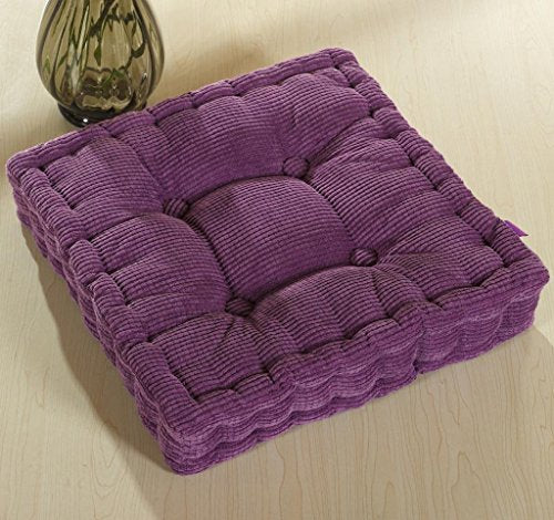ChezMax Chair Cushions Large Outdoor Indoor Seat Cushion Thickened Bench Mat Durable Floor Pillow Winter Chair Pads for Bedroom Balcony Car Office Patio Sofa Travel Purple Square 18