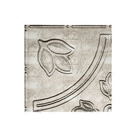 FASDE Traditional Style/Pattern 5 Decorative Vinyl Glue Up Ceiling Panel in Crosshatch Silver (12X12 Inch Sample)